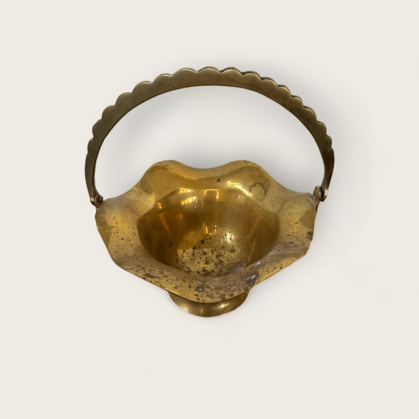 Scalloped Brass Basket