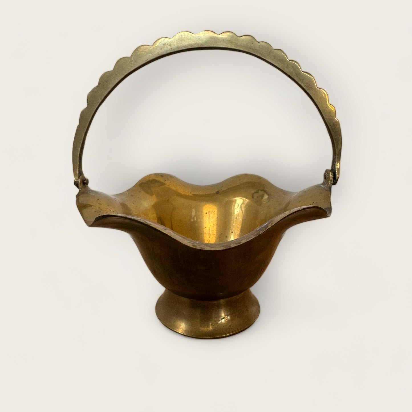 Scalloped Brass Basket