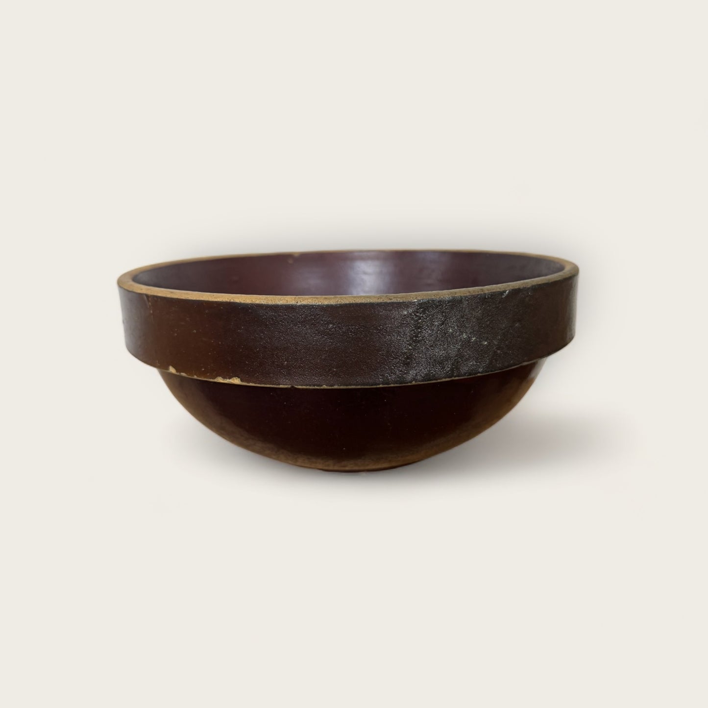 Vintage Brown Stoneware Bowl