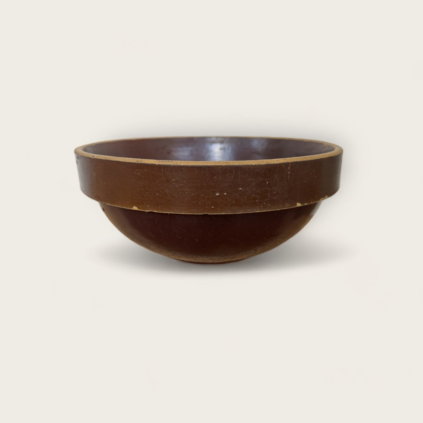 Vintage Brown Stoneware Bowl