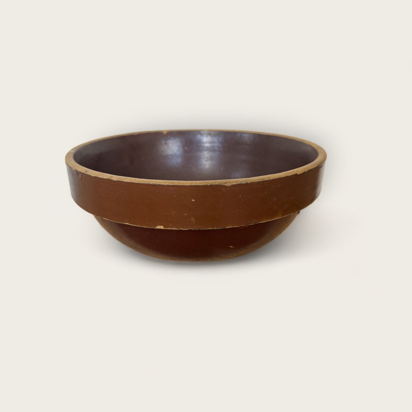 Vintage Brown Stoneware Bowl