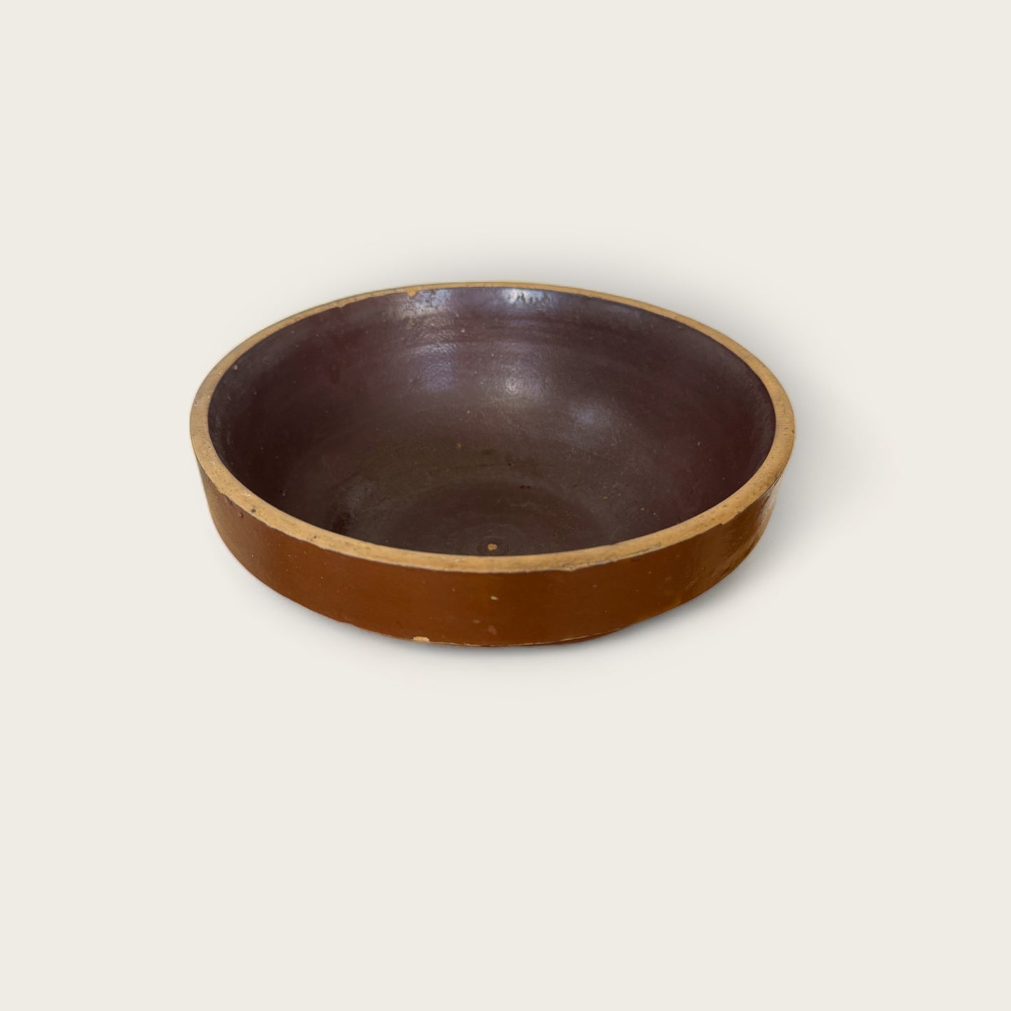 Vintage Brown Stoneware Bowl