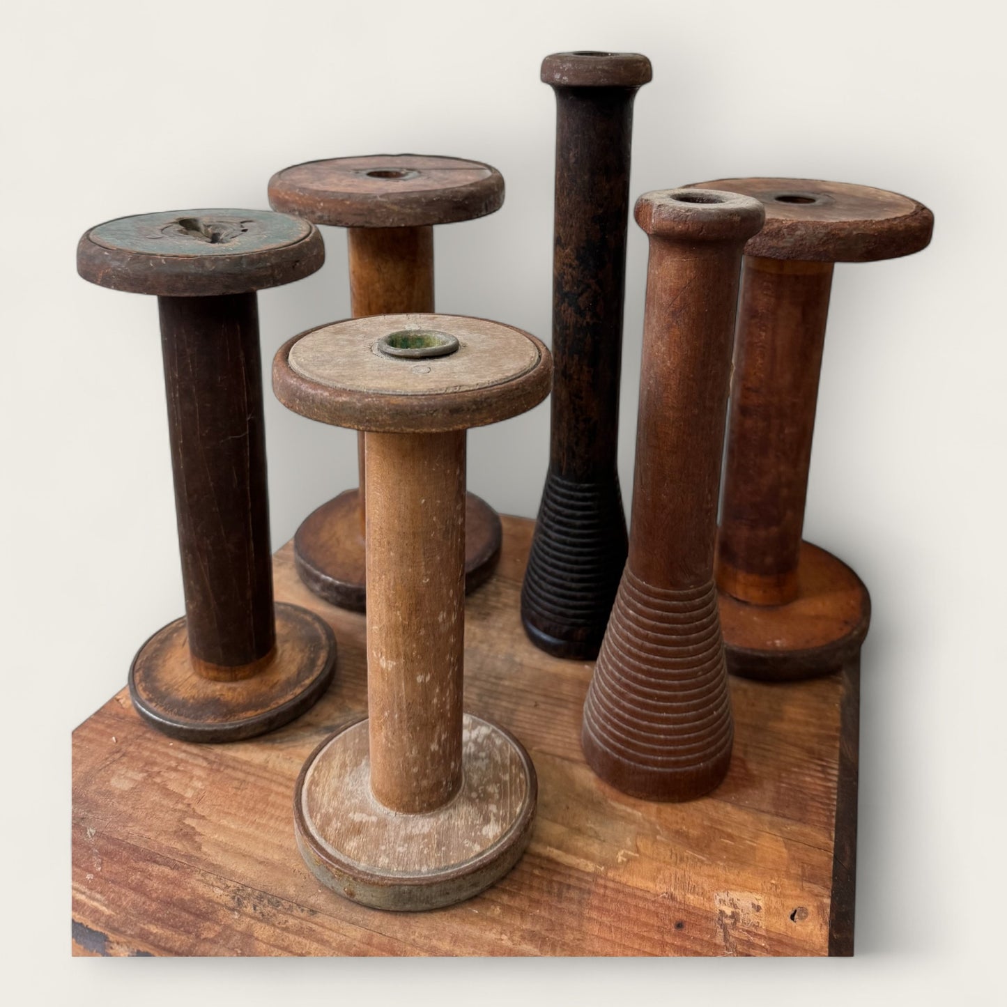 Vintage Wooden Bobbins and Spools