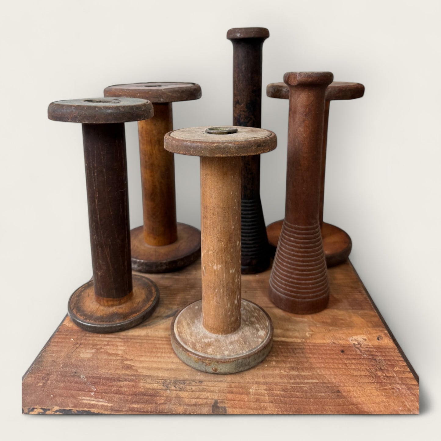 Vintage Wooden Bobbins and Spools