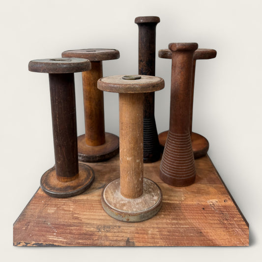 Vintage Wooden Bobbins and Spools