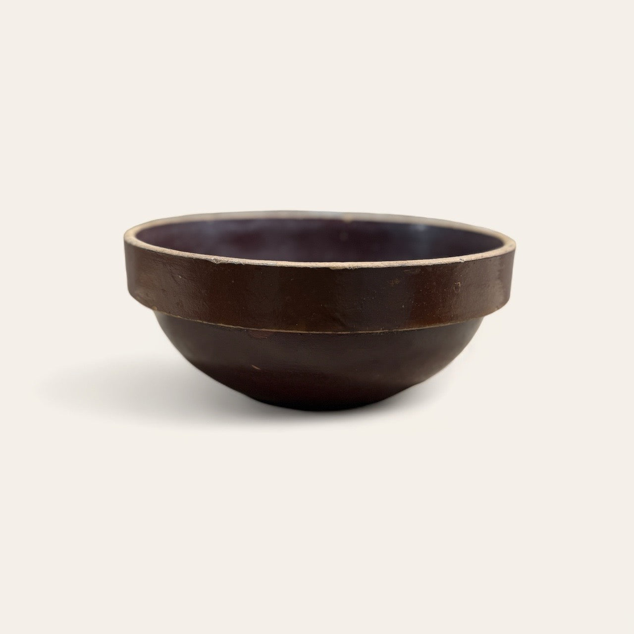 Vintage Brown Stoneware Bowl