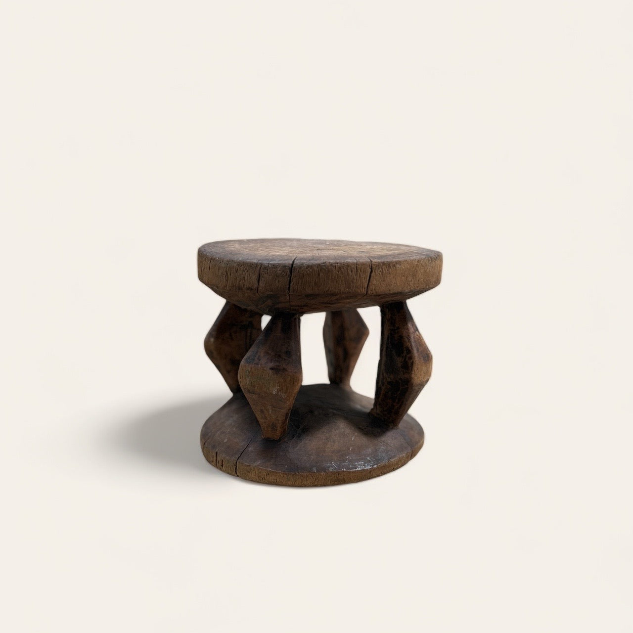 Vintage African Wood Mini Stool