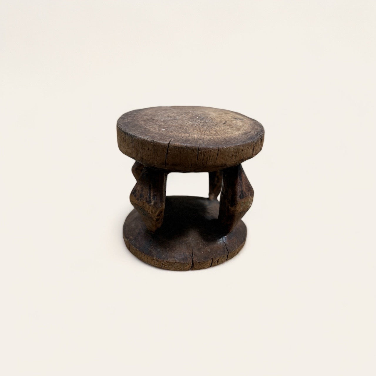 Vintage African Wood Mini Stool